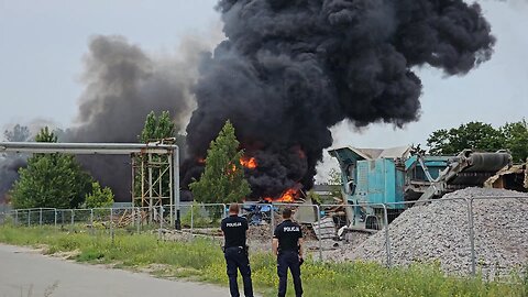 Pożar składowiska opon w Toruniu