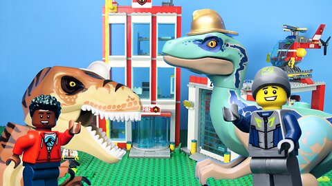 DINOSAUR FIREFIGHTERS! | Lego Jurassic World Stop Motion | Reptibian Bricks