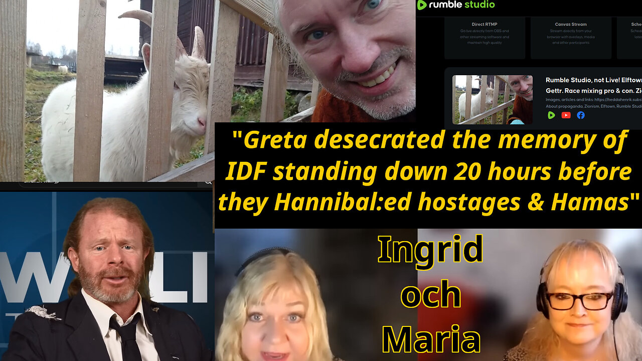 Rumble Studio, not Live! Elftown. Fighting gas libel on Gettr. Race mixing pro & con. Zionist panic