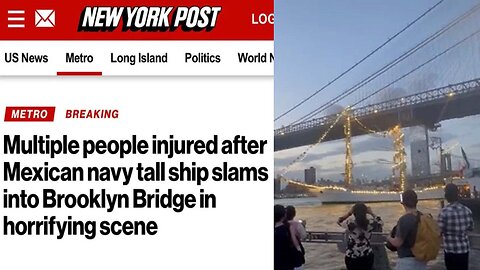 Mexican Navy crashes their ship into the Brooklyn Bridge because nobody thought to measure 🌉💥🚢