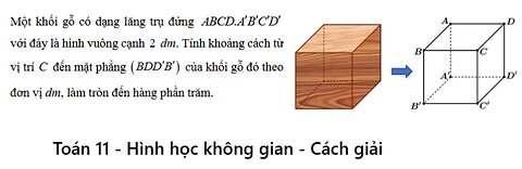 THPT Nguyễn Khuyến: Một khối gỗ có dạng lăng trụ đứng. ABCD A'B'C'D' với đáy là hình vuông