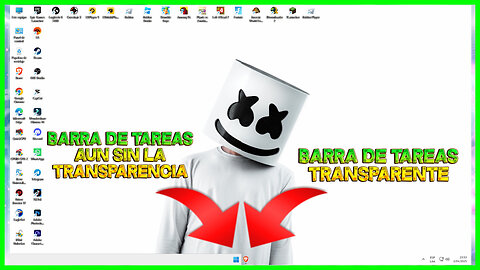 Como HACER que la BARRA de TAREAS SEA 100% TRANSPARENTE en Windows 11 🎨 ¡TRUCO SECRETO!