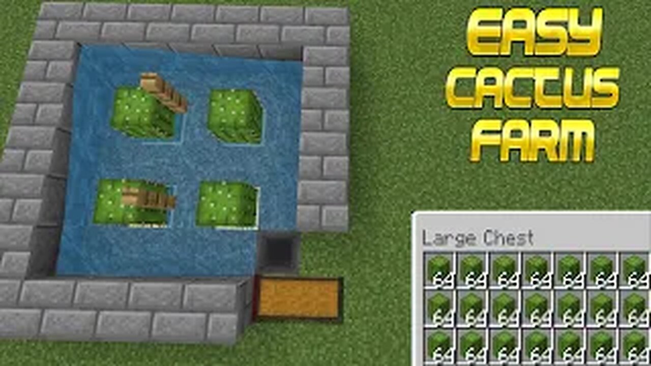 Easy Cactus Farm For Minecraft Bedrock