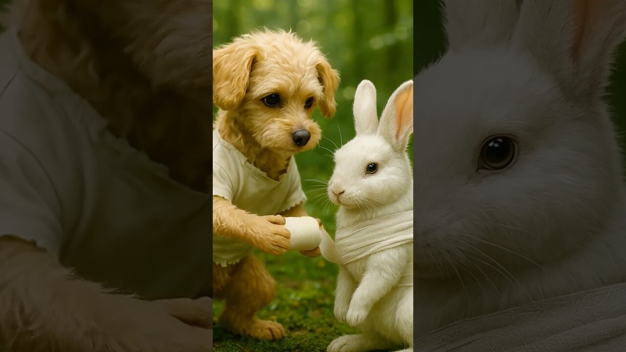 Cute Dog Rescues Bunny from Bees!
