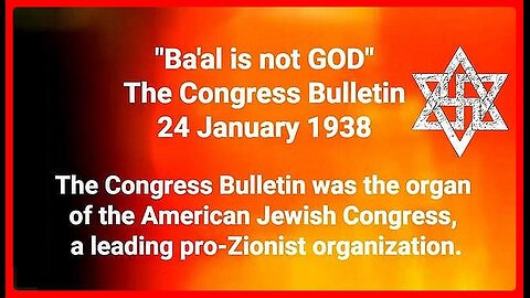 "Ba'al is not GOD" - The Congress Bulletin (24 January 1938) •🕞5 mins