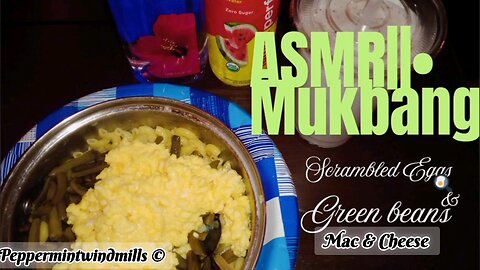 ASMR•|| Scrambled Eggs 🍳 Green Beans Mac & Cheese (Come eat dinner with us!)