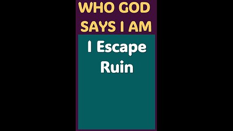I ESCAPE RUIN #wordofgod #Jesus #God #grace #peace #spirituality #love #wisdom #gift #power