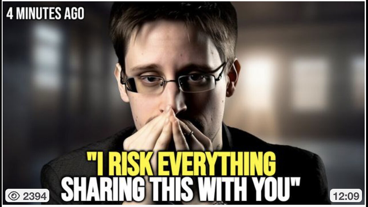 "Edward Snowden: 'Watch Quickly Before They Mute Me' - Published Today"