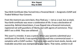WAR REPORT - MAY 17 2025 - YOU WERE NEVER MEANT TO BE A NUMBER