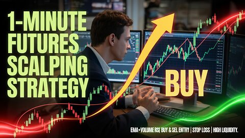 1-Minute Futures Scalping Strategy | EMA+Volume+RSI | Buy & Sell Entry | Stop Loss | High Liquidity