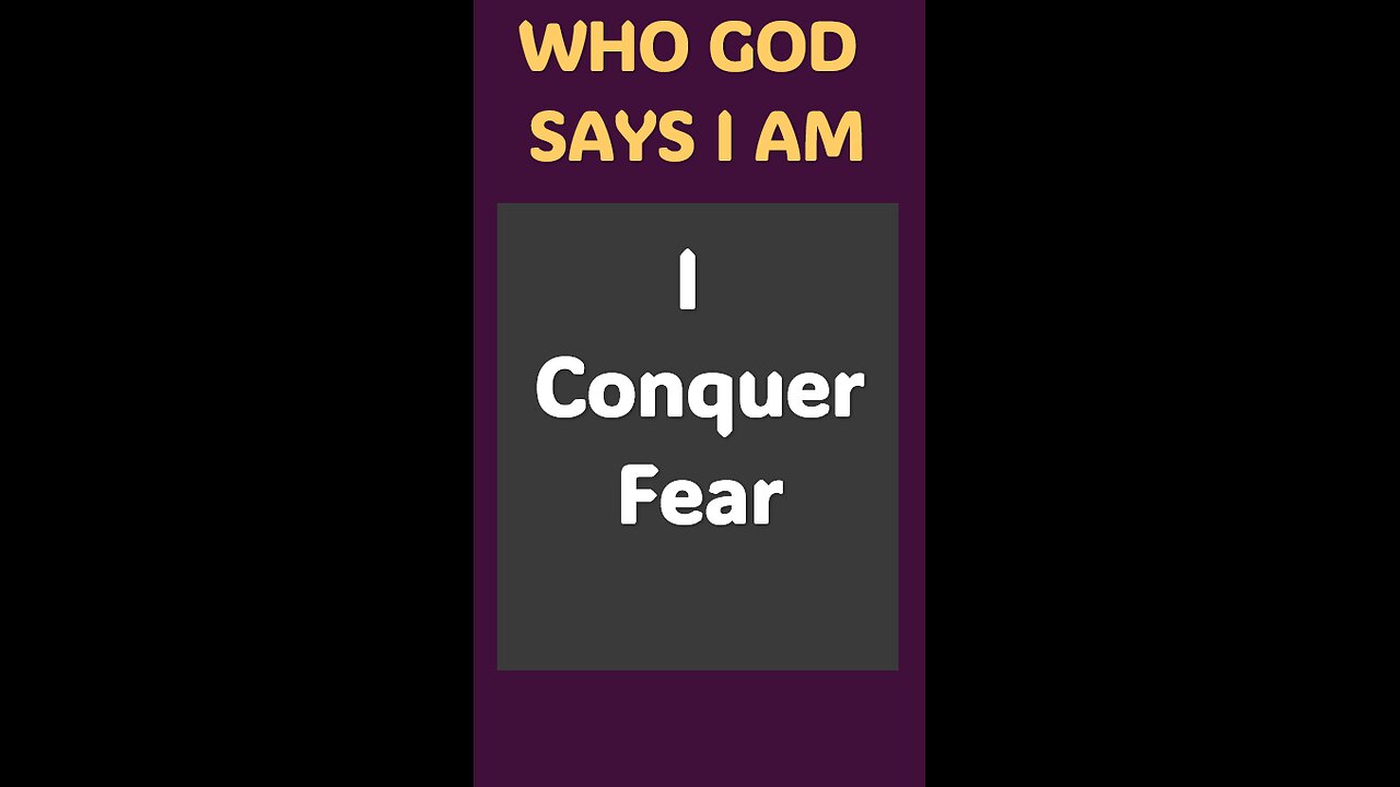 I CONQUER FEAR #wordofgod #fear #fear #worry #Jesus #wisdom #God #power