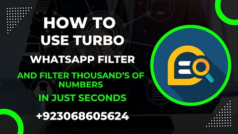 How to Use Turbo WhatsApp Filter | WhatsApp Filter Software Demo #turbofilter