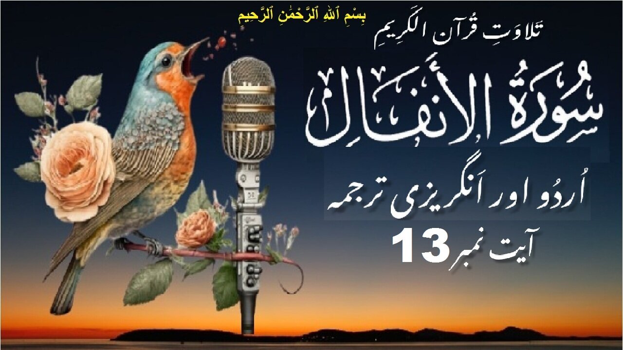 Surah Al Anfal Verse No 13 تلاوت َسورة الأنفال اردو اور انگریزی ترجمہ آیت نمبر @islamichistory813