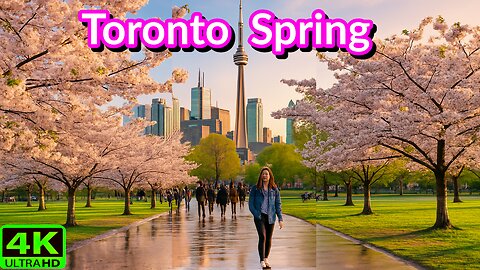 【4K】Toronto in Bloom 🌸 Cherry Blossoms at Trinity Bellwoods Park Canada 🇨🇦