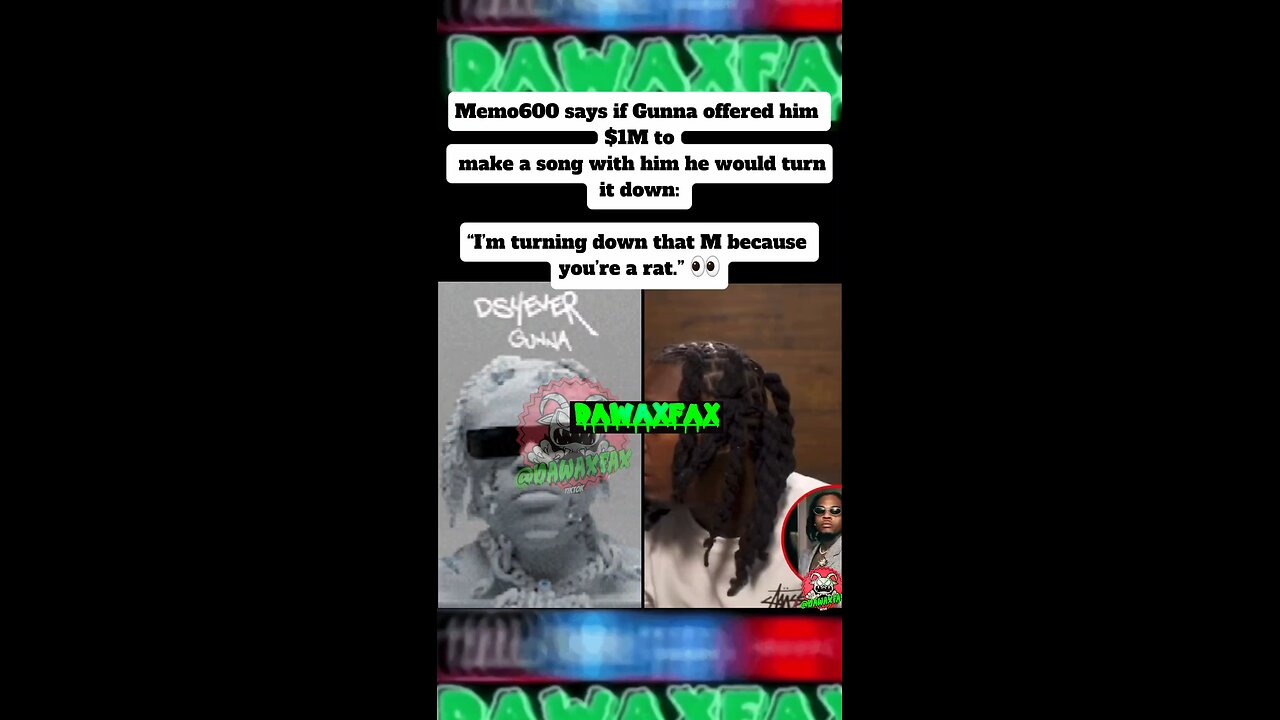 #Memo600 says if #Gunna offered him $1M to make a song with him he would turn it down: “I’m turnin