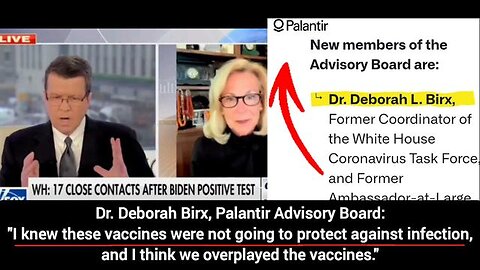 Dr. Deborah Birx, Palantir Advisory Board: "I knew these vaccines were not going to protect.."💉