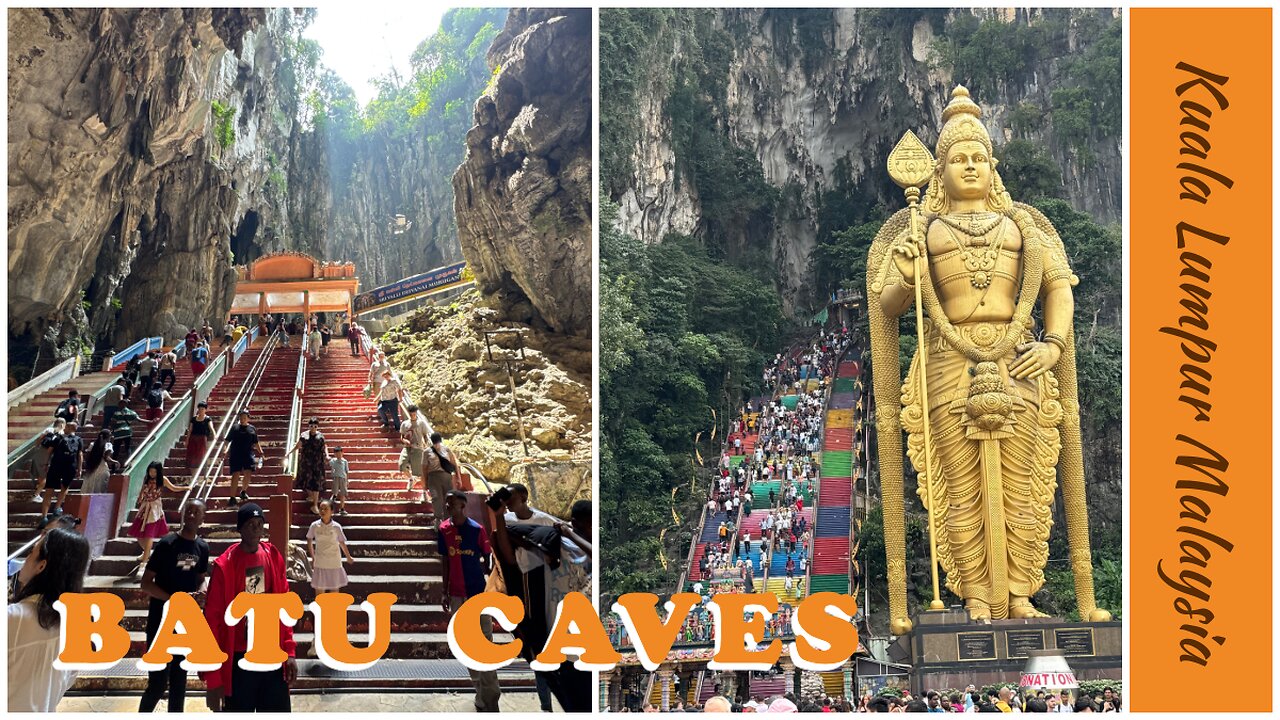 Beautiful Batu Caves - 43 Meter Tall Murugan Statue & Hindu Temple - Kuala Lumpur Malaysia 2025