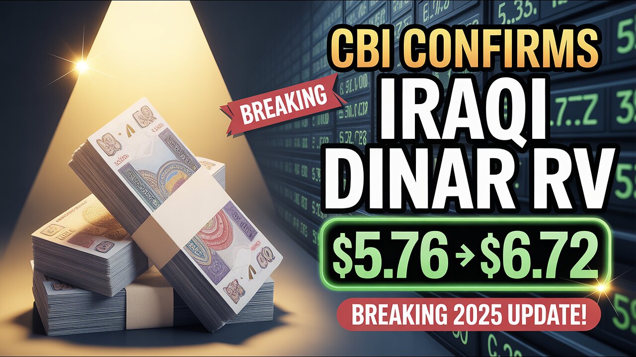 Iraqi Dinar RV CBI Confirms Possible Rate $5.76 to $6.72 💥 IQD Today News