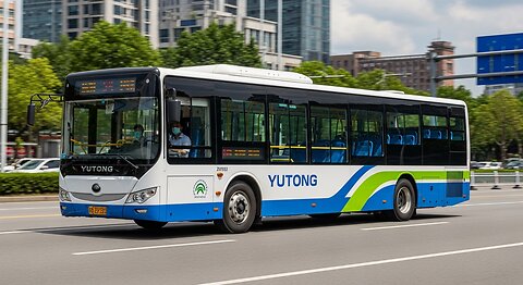 The Youtong Citybus is Driving on the Road