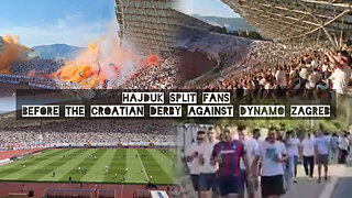 Hajduk Split fans before the Croatian Derby against Dynamo Zagreb