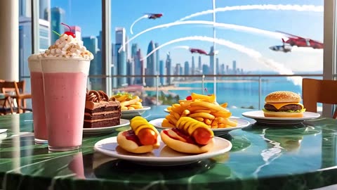 The most satisfying fast food combination: hamburger, hot dog, and french fries