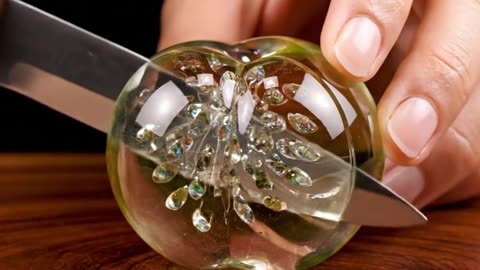 Crystal Pear ASMR | Glass‑Pear Slicing in Ultra‑8K #asmr #relaxing #asmrtriggers