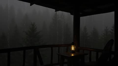 Roof rain ambience for relaxation - White noise on rainy days helps sleep & focus