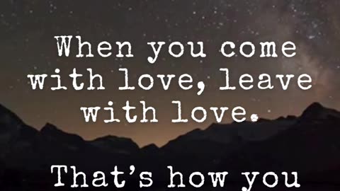When you come with peace