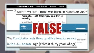 Fact Check: Barron Trump Did NOT Announce 2028 Senate Run And He's Too Young To Serve In Senate