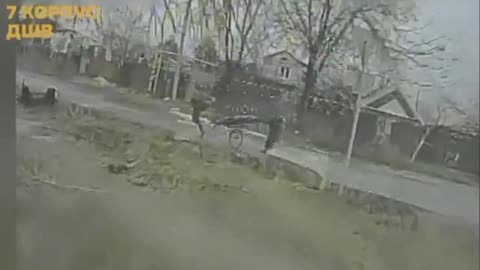 Russian Soldier On a Stretcher Takes a Dive