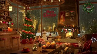HD Winter with fireplace, Wonderful Christmas Music to Relax.