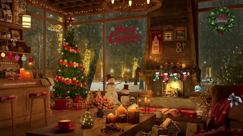 HD Winter with fireplace, Wonderful Christmas Music to Relax.