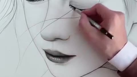 Woman Pencil Drawing | Hair Strands