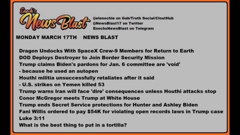 Monday March 17, 2025 News Blast