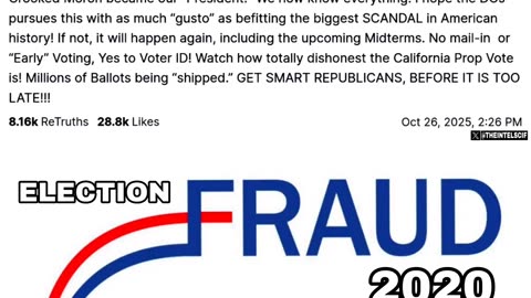 "The 2020 Presidential Election, being rigged and stolen, is a far bigger SCANDAL."