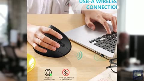 Lekvey Ergonomic Mouse, Vertical Wireless Mouse - Rechargeable 2.4GHz Optical Ve