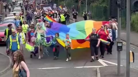 Disgusting ‘Pride’ parade in Ballymena, Northern Ireland, complete with Palestine flag