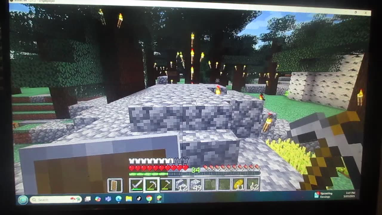 Minecraft. A dot is a block. Tuesday, May 27, 2025.