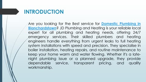 Are you looking for the Best service for Domestic Plumbing in Blanchardstown?