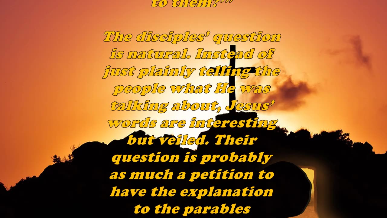 Matthew 13:10 - Daily Bible Verse Commentary