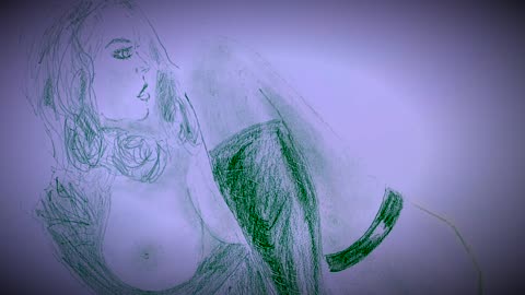 Original Drawing-Woman Model Posing-Prismacolor Pencils