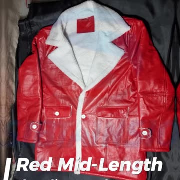 🔥 Men's Red Shearling Leather Coat – Stay Warm in Style! 🧥❄️