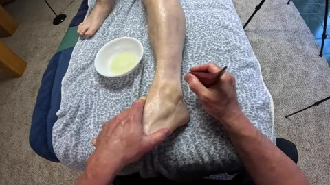 Raynor Deep Leg Massage with Oil & Tools | Intense Tension Release on Rock