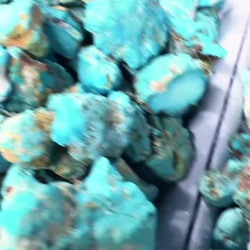 20250808-5 Natural Original Turquoise Rough Wrap Green Hide Edge