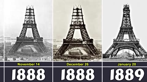 Eiffel Tower Construction Through The Year