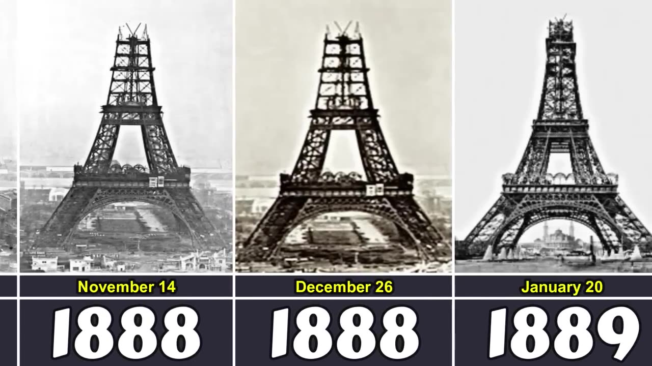 Eiffel Tower Construction Through The Year