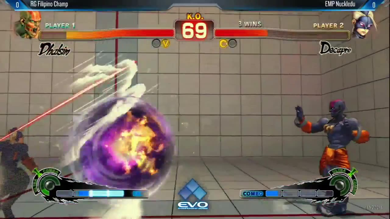 Filipinochamp (Dhalsim) vs EMP Nuckledu (Guile) - Evo 2014 USF4
