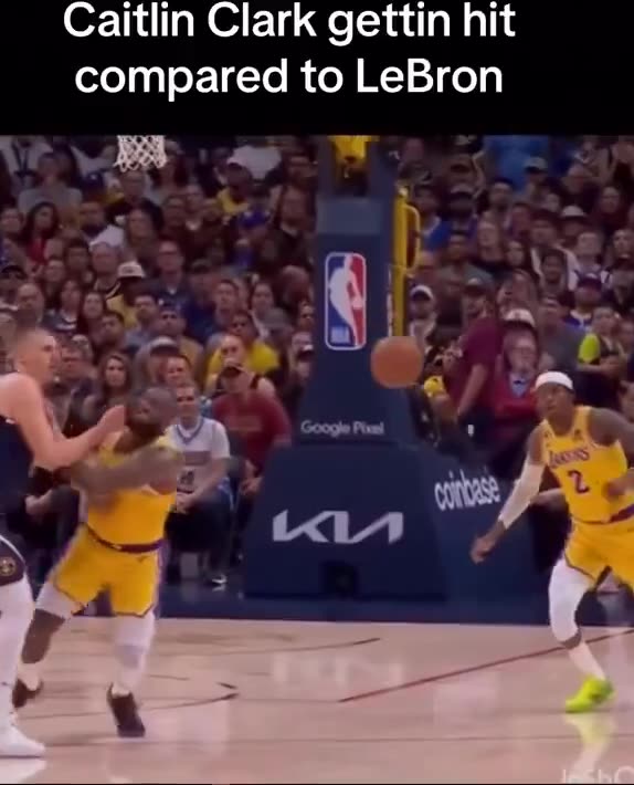 Caitlin Clark vs LeBron James getting hit . Basketball. NBA. WNBA. Flopping