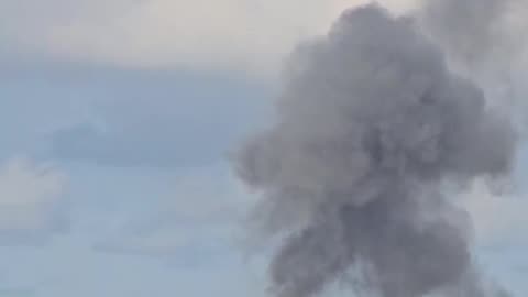 Smoke rising at Ben Gurion Airport following a missile strike from Yemen
