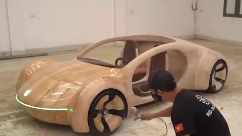 The Random Guy - @NoContextHumans Dad made a working Apple car from wood for his kids ...